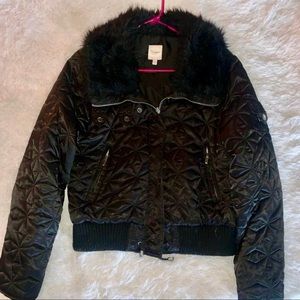 Candies short quilted hooded sexy coat